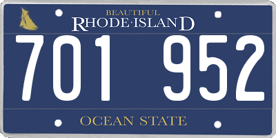 RI license plate 701952