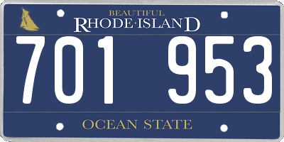 RI license plate 701953