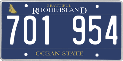 RI license plate 701954