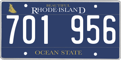 RI license plate 701956