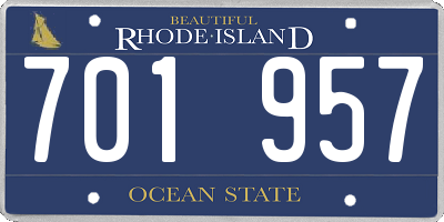 RI license plate 701957