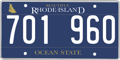 RI license plate 701960