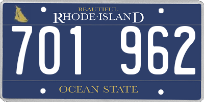 RI license plate 701962