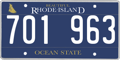 RI license plate 701963