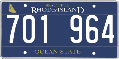 RI license plate 701964