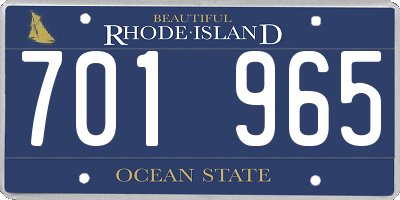 RI license plate 701965