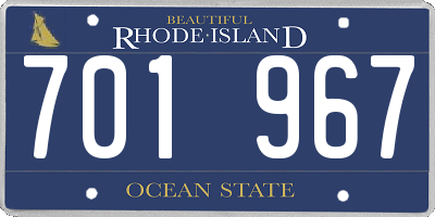 RI license plate 701967