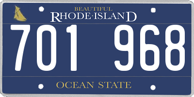 RI license plate 701968