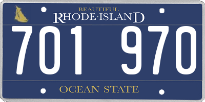 RI license plate 701970