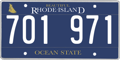 RI license plate 701971