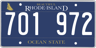 RI license plate 701972