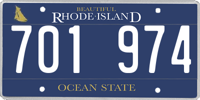 RI license plate 701974