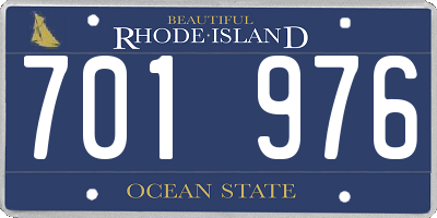 RI license plate 701976