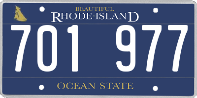 RI license plate 701977