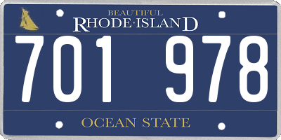 RI license plate 701978
