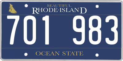 RI license plate 701983