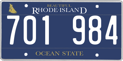 RI license plate 701984