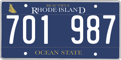 RI license plate 701987