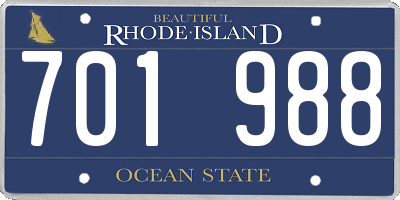 RI license plate 701988