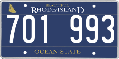 RI license plate 701993