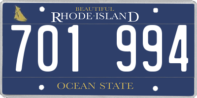 RI license plate 701994