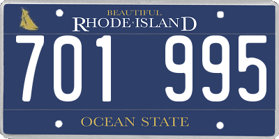 RI license plate 701995