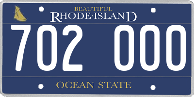 RI license plate 702000