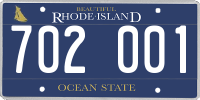 RI license plate 702001