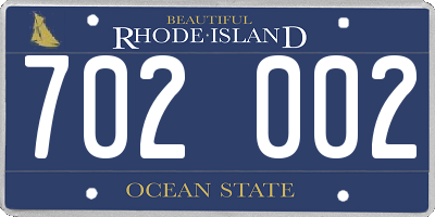 RI license plate 702002