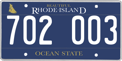 RI license plate 702003