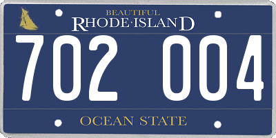 RI license plate 702004