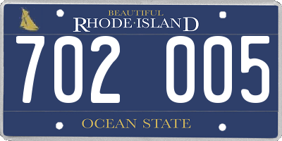 RI license plate 702005