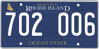 RI license plate 702006