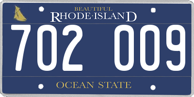 RI license plate 702009