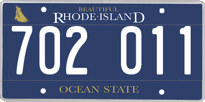 RI license plate 702011