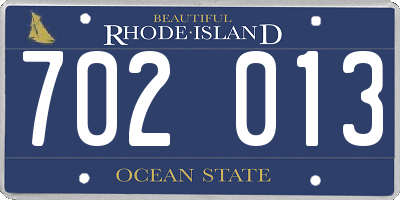 RI license plate 702013