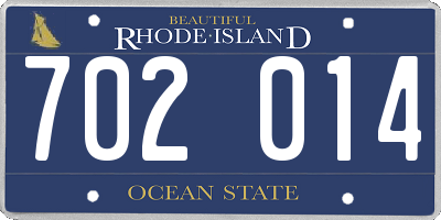 RI license plate 702014