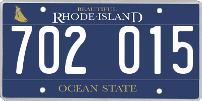 RI license plate 702015