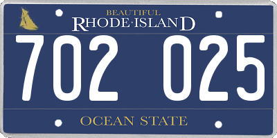 RI license plate 702025