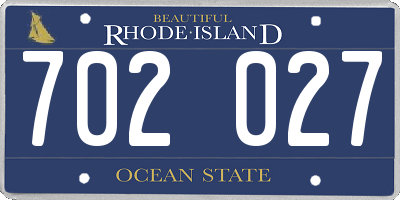 RI license plate 702027