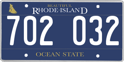 RI license plate 702032