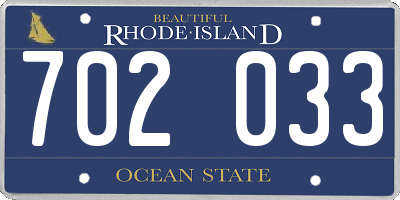 RI license plate 702033