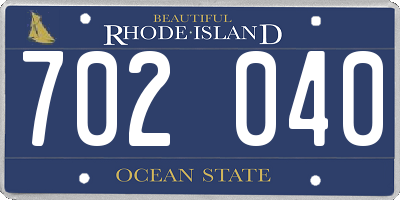 RI license plate 702040