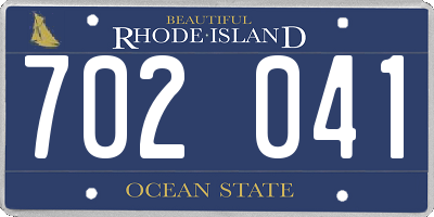 RI license plate 702041