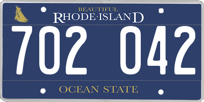 RI license plate 702042