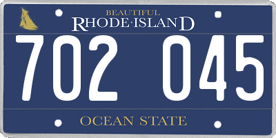 RI license plate 702045