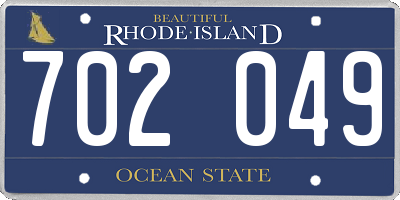 RI license plate 702049