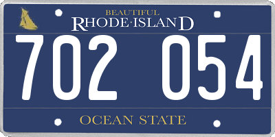 RI license plate 702054