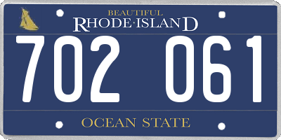 RI license plate 702061