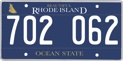 RI license plate 702062